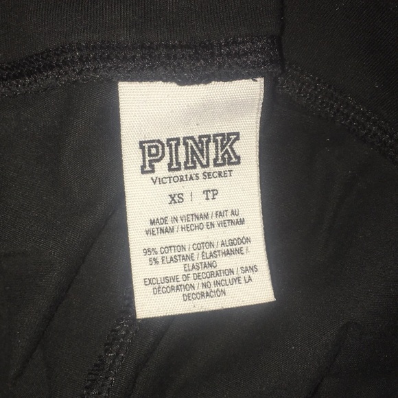 Victoria’s Secret VS PINK Black Leggings with Strip Of Sequins Down Side of Leg - Picture 6 of 9